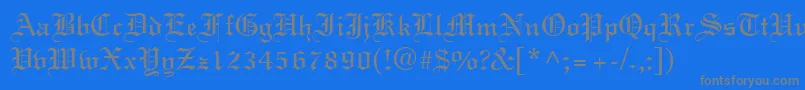 EnglandNormal-Schriftart – Graue Schriften auf blauem Hintergrund
