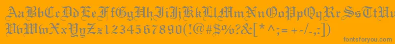 EnglandNormal-Schriftart – Graue Schriften auf orangefarbenem Hintergrund