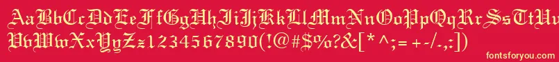 EnglandNormal Font – Yellow Fonts on Red Background
