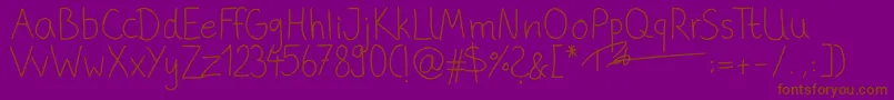 Police PhitradesignHandwrittenThin – polices brunes sur fond violet