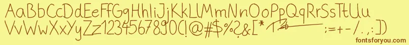 En savoir plus sur la police PhitradesignHandwrittenThin Police PhitradesignHandwrittenThin – polices brunes sur fond jaune