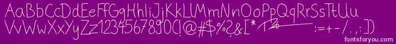 PhitradesignHandwrittenThin Font – Pink Fonts on Purple Background