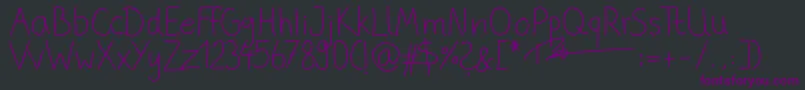 PhitradesignHandwrittenThin Font – Purple Fonts on Black Background