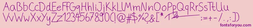 PhitradesignHandwrittenThin Font – Purple Fonts on Pink Background