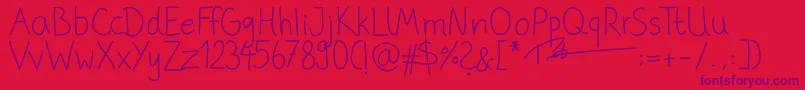 PhitradesignHandwrittenThin Font – Purple Fonts on Red Background