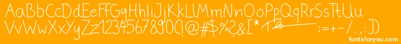 PhitradesignHandwrittenThin Font – White Fonts on Orange Background
