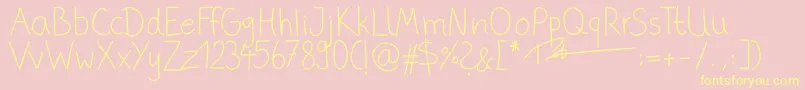 PhitradesignHandwrittenThin Font – Yellow Fonts on Pink Background