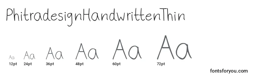 PhitradesignHandwrittenThin Font Sizes