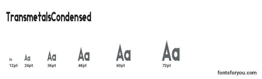 TransmetalsCondensed Font Sizes
