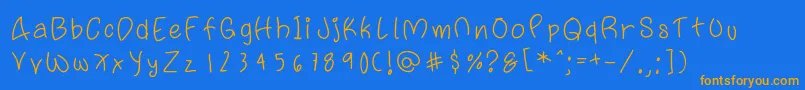 Fattypants Font – Orange Fonts on Blue Background