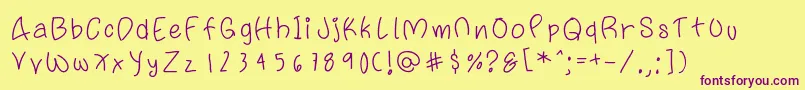 Fattypants Font – Purple Fonts on Yellow Background
