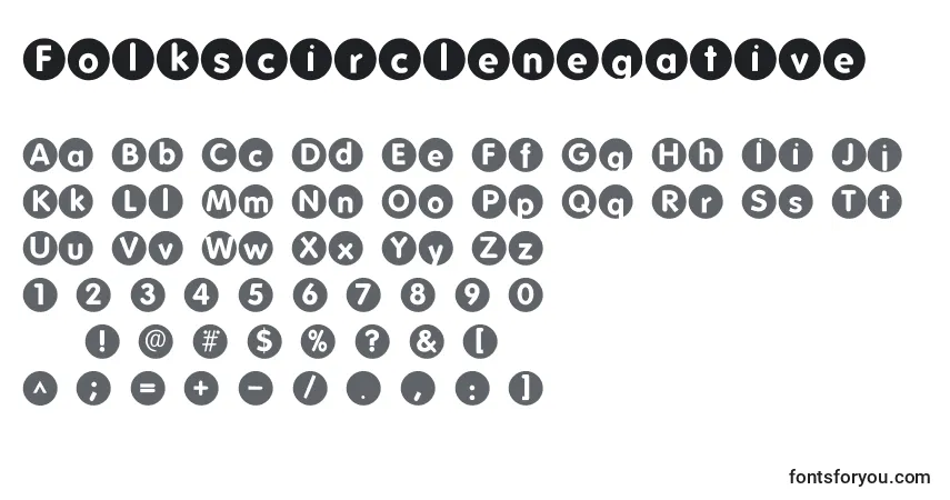 A fonte Folkscirclenegative – alfabeto, números, caracteres especiais