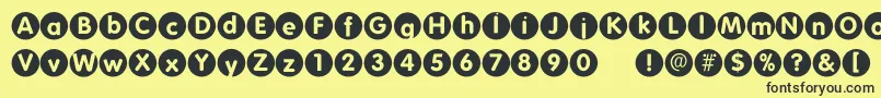 Folkscirclenegative Font – Black Fonts on Yellow Background