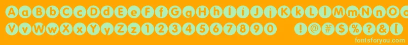 Folkscirclenegative Font – Green Fonts on Orange Background