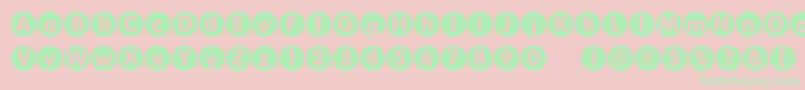 Folkscirclenegative Font – Green Fonts on Pink Background