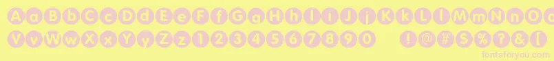 Folkscirclenegative Font – Pink Fonts on Yellow Background
