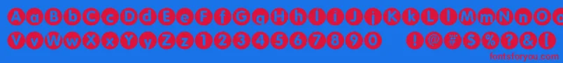 フォントFolkscirclenegative – 赤い文字の青い背景
