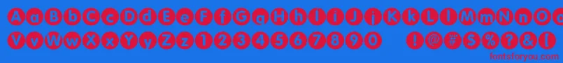 Folkscirclenegative Font – Red Fonts on Blue Background