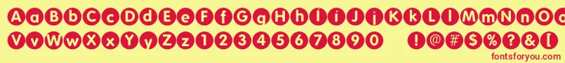 Folkscirclenegative Font – Red Fonts on Yellow Background