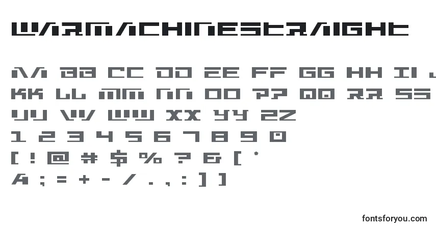 A fonte Warmachinestraight – alfabeto, números, caracteres especiais