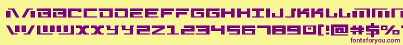 Warmachinestraight Font – Purple Fonts on Yellow Background