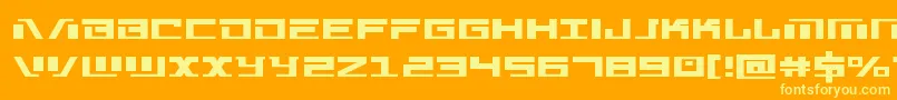 Warmachinestraight Font – Yellow Fonts on Orange Background