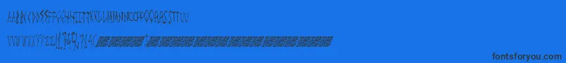 Czcionka Megalife – czarne czcionki na niebieskim tle