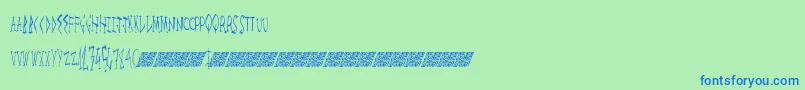 Czcionka Megalife – niebieskie czcionki na zielonym tle