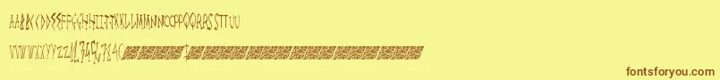 Czcionka Megalife – brązowe czcionki na żółtym tle