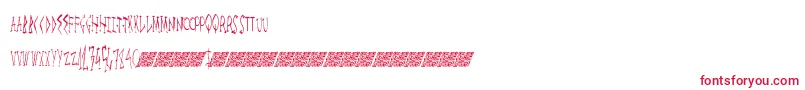 フォントMegalife – 白い背景に赤い文字
