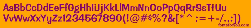 HappyHandsThin Font – Purple Fonts on Orange Background