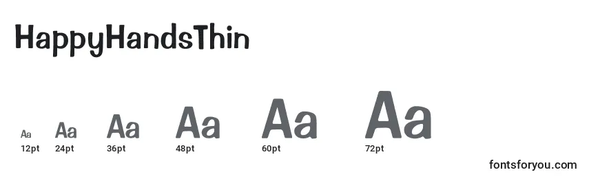HappyHandsThin Font Sizes