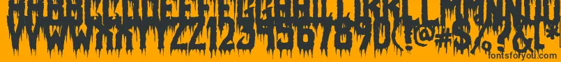 Fiendish-Schriftart – Schwarze Schriften auf orangefarbenem Hintergrund