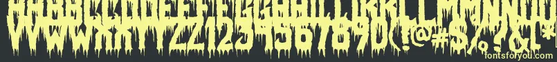Fiendish-Schriftart – Gelbe Schriften auf schwarzem Hintergrund