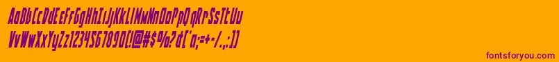 Шрифт Battleworldcondital – фиолетовые шрифты на оранжевом фоне