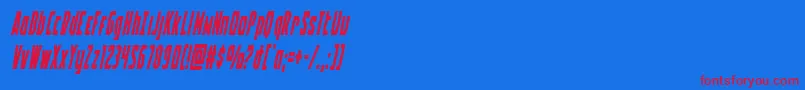Шрифт Battleworldcondital – красные шрифты на синем фоне