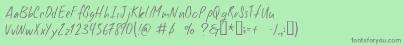 フォントGood ffy – 緑の背景に灰色の文字