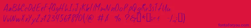 Good ffy Font – Purple Fonts on Red Background