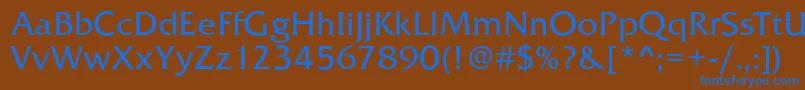 FremontRegular Font – Blue Fonts on Brown Background