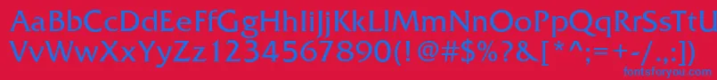 FremontRegular-fontti – siniset fontit punaisella taustalla