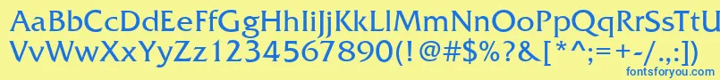 FremontRegular Font – Blue Fonts on Yellow Background