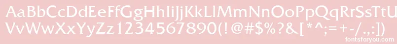 FremontRegular-fontti – valkoiset fontit vaaleanpunaisella taustalla