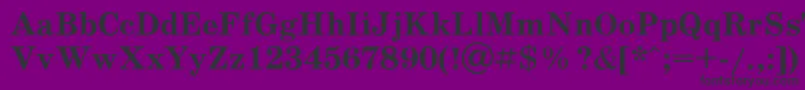 フォントSchoolbookacBold – 紫の背景に黒い文字