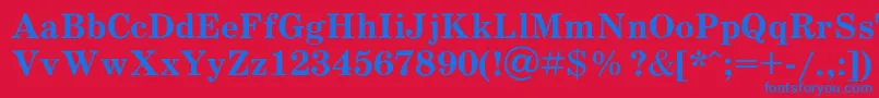 SchoolbookacBold Font – Blue Fonts on Red Background