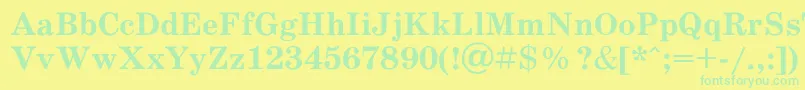 SchoolbookacBold Font – Green Fonts on Yellow Background