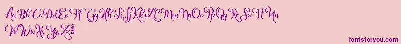 WelgaDemo Font – Purple Fonts on Pink Background