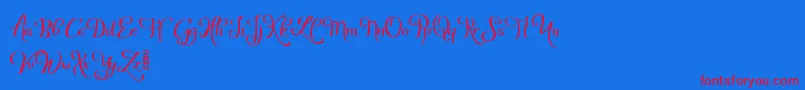 WelgaDemo Font – Red Fonts on Blue Background