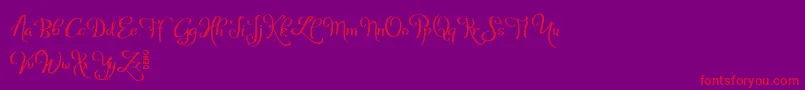 WelgaDemo Font – Red Fonts on Purple Background