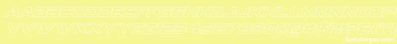 Czcionka Spyagencyv3outital – białe czcionki na żółtym tle