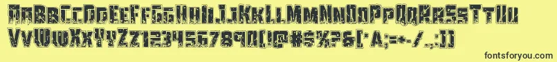 Towerruinsacad Font – Black Fonts on Yellow Background